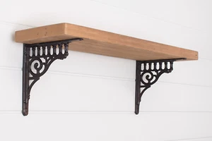 Vintage Style Cast Iron Shelf Bracket 11.38” Rustic Wall Mount Corbel 2 Pack - Picture 1 of 6