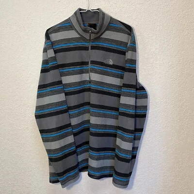 The North Face TNF Pullover Hombre XL Azul Gris Negro 1/4 Cremallera Polar Camisa Chaqueta Foto 1 de 4
