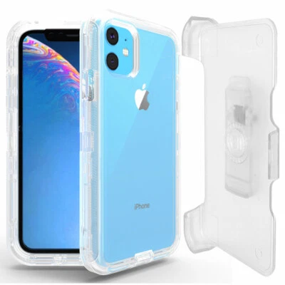 Clear White For Apple iPhone 13 (6.1") Defender Case w/ Belt Clip Fits Otterbox - Image 1 of 4