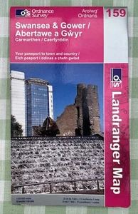 Pre-owned OS Landranger Sheet 159 Swansea & Gower Carmarthen 1:50,000 c2002 - Picture 1 of 11