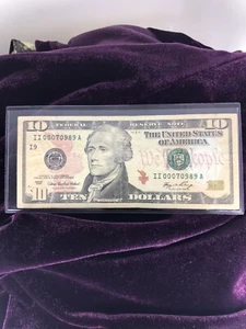 July 09, 1989 Birthday Federal Reserve Note Ten Dollars Serial 00070989 - Picture 1 of 8