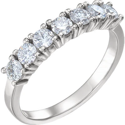 Alianza de aniversario de anillo de boda de diamantes de 7 piedras 1,06 quilates total color F VS  Foto 1 de 2