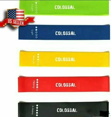 Colossal Resistance Bands Workout Loop Set 5 Legs Exercise CrossFit Yoga Booty
