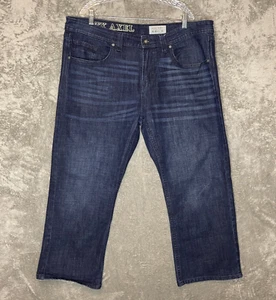 TK Axel Men Slim Bootcut Mid Rise Stretch Dark Wash Whiskered Denim Jean 42x30* - Picture 1 of 11