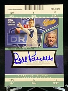 2004 Authentix General Admission Green Bill Parcell Auto / Drew Henson /100 - Picture 1 of 2