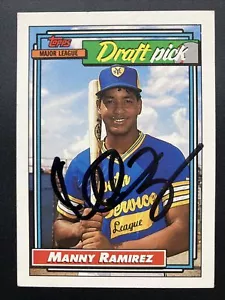 Manny Ramirez Hand Signed 1992 Topps Rookie Card #156 - Picture 1 of 3