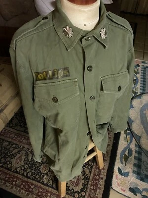 HOT LIPS army mini dress green military shirt long sleeve ladies womens LS S/M - Image 1 of 4