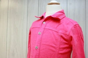 DIESEL Girls Cotton Stretch Snap Front Shirt Dress Magenta Sz 6 - Picture 1 of 6