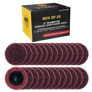Dura-Gold 2" Surface Conditioning Discs Maroon Medium Sanding Grit (Box of 25) - Picture 1 of 4