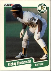 1990 Fleer Oakland Athletics Baseball Card #10 Rickey Henderson