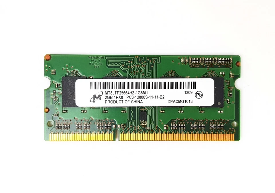 Micron 2GB PC3-12800S DDR3-1600MHz 204-Pin SoDimm Memory MT8JTF25664HZ-1G6M1 - Image 1 of 1