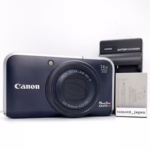 Cámara digital compacta Canon PowerShot SX 210 IS negra 14,1 MP 14x de Japón - Imagen 1 de 12