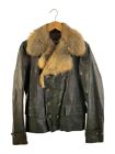 GUCCI leather jacket fox fur men