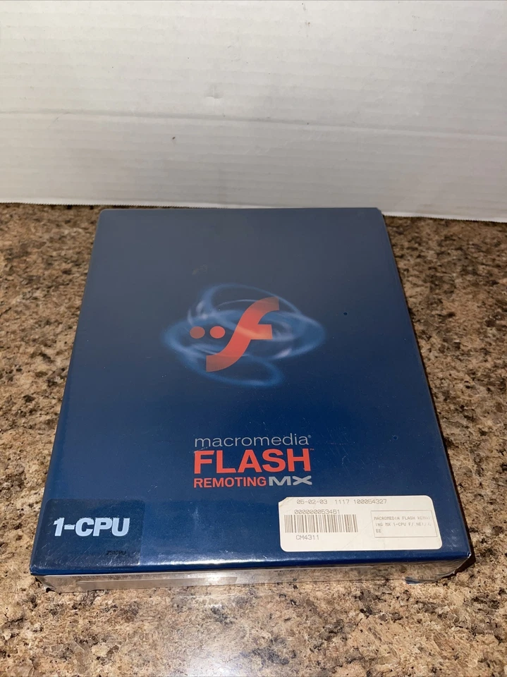 Macromedia FLASH Remoting MX 1-CPU Brand New Sealed Big Box PC Estate Item RARE - Image 1 of 4