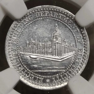 Ficha de recuerdo de compra de Louisiana 1904, edificio de electricidad, sin cotizar, certificado NGC - Imagen 1 de 6