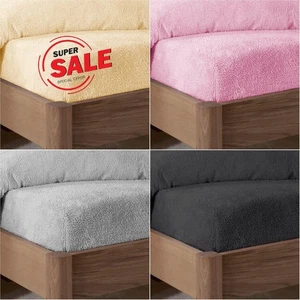 Extra Deep Teddy Bear Fleece Fitted Sheet Sherpa Winter Warm Single Double King - Picture 1 of 20