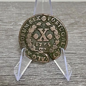 Antique 10 Reis Portugal Key Date 1765 Jose Joseph Copper 11g 34mm Rare - Picture 1 of 5