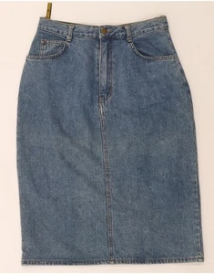 C&A Womens High Waist Denim Skirt EU 42 Large W28 Blue Cotton AI06 - Picture 1 of 3