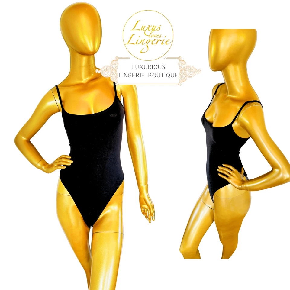 Cuerpo de cuerda Odessa de Wolford grande negro correas de espagueti terciopelo Foto 1 de 1