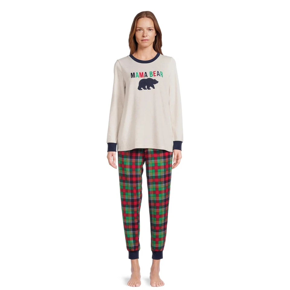 Dearfoams Womens Size 2X (18W-20W) "Mama Bear" Pajamas Cozy Comfort 2-piece Set - Image 1 of 4