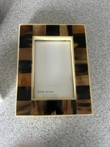 NEU! Pottery Barn Horn und Knochen 4" x 6" (Fotoöffnung) Bilderrahmen - Bild 1 von 6