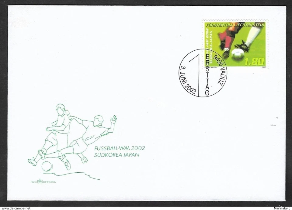 SKV)2002. Liechtenstein. Fútbol. Copa del Mundo. FDC XF Foto 1 de 1