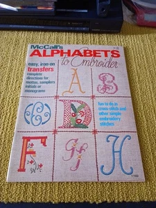 McCall's Alphabets to Embroider 1976 Paperback Easy Iron-On Transfers Directions - Picture 1 of 6