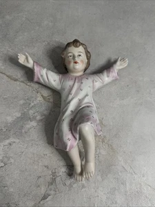Colgante de pared de porcelana bisque bebé Jesús 1980 hecho en Alemania Gf2 - Imagen 1 de 17