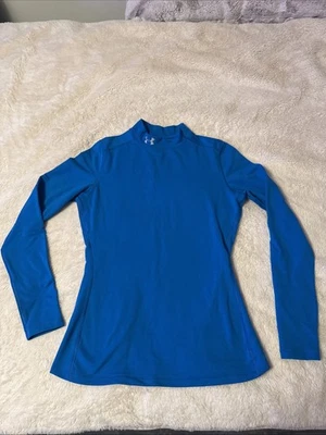 Женская синяя приталенная рубашка Under Armour Cold Gear с ложным вырезом размер L - Изображение 1 из 4