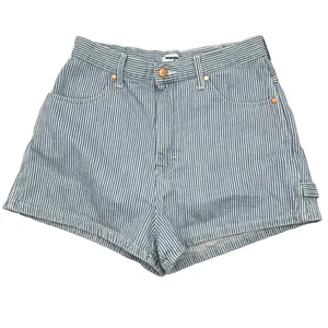 Limited Edition Wrangler 75 Years Blue Pinstripe High Rise Carpenter Shorts 29W - Picture 1 of 13