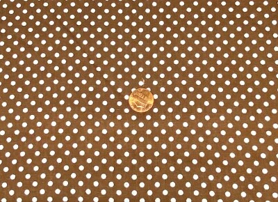 Small Polka Dots on Brown Cotton Fabric, By the Half Yard - Image 1 of 3