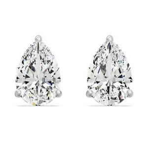 Pendientes de diamantes de platino para mujer corte pera 1 quilate creados en laboratorio tachuelas PT950 sólidas - Imagen 1 de 3