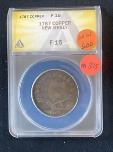 1787 New Jersey Copper Colonial M315 - Picture 1 of 4