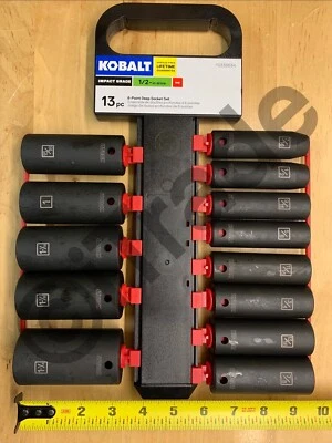 Kobalt 85207 13-Pc Standard SAE 1/2-In Drive Deep 6-Point Impact Socket Set NEW - Image 1 of 4