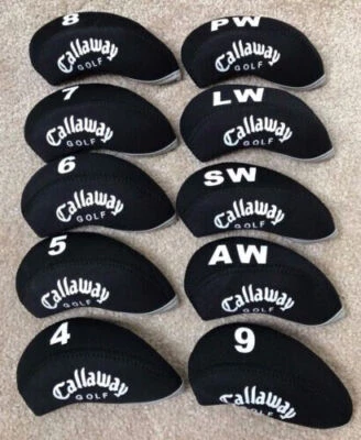 10Pcs Quality Black Callaway Golf Neoprene Golf Iron Head Covers NEW - Image 1 of 4