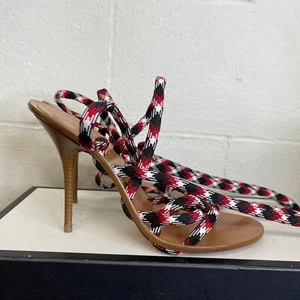 Balenciaga Lace Up Sandals Stilettos Heels Open Toe Women's Size 41 EU/11 US - Picture 1 of 16