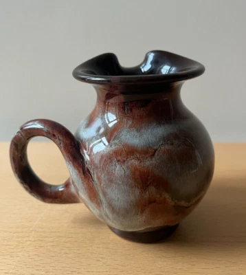 Vtg. Welsh, Ewenny Studio Pottery, Brown, Mottled Glazed, Creamer, Small Vase - Image 1 of 4