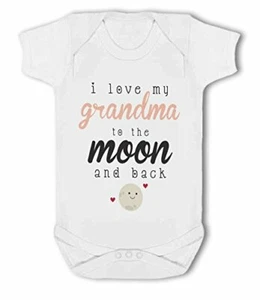 I love my Grandma to the Moon and Back cute - Baby Vest by BWW Print Ltd
