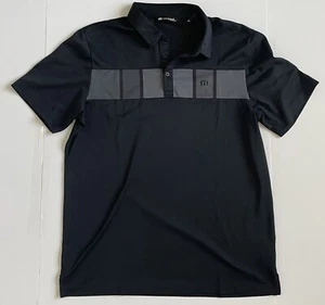 Travis Mathew Polo Shirt Mens Large Black Boston Red Sox Patch Cabana Chest - Picture 1 of 4