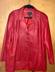 Women's Uniform John Paul Richards Red Leather Jacket Size 20 - Picture 1 of 8