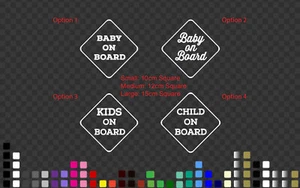 Baby Child Kids on Board Sticker Decal Car Safety Sign - Picture 1 of 3