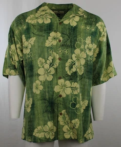 Tommy Bahama Hibiscus Pineapples Outriggers Hawaiian Shirt - XL - 100% Silk - Picture 1 of 2