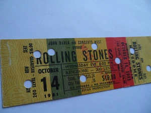 BOLETO DE CONCIERTO ROLLING STONES__1981_ SIN USAR__Seattle, KINGDOME - Imagen 1 de 5