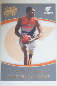 GWS Giants AFL Football Select Honours Series 1 Football Card Curtly Hampton
