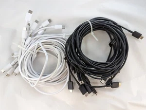 LOT OF 10 USB C to USB C Cable | 3ft - BLACK - NON-OEM - USED - Photo 1 sur 15