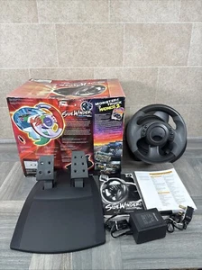 Rueda y pedal de carreras Microsoft Sidewinder Force Feedback negro gris nuevo  - Imagen 1 de 24