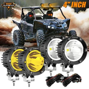 AUXBEAM 4pcs 4" LED Work Light Amber White Spot Pods for Can-Am Maverick X3 RR - Imagen 1 de 12