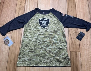Nike NFL On Field Apparel Shirt Salute to Service RAIDERS Camo Women Large NWT - Picture 1 of 5