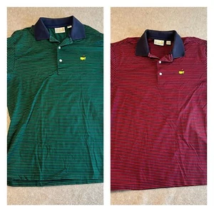 Camisas polo para hombre Augusta National años 60 de dos capas doble mercerized medianas a rayas - Imagen 1 de 10