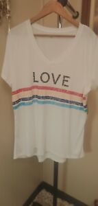 Xersion new woman size XL shirt Lose fit. White/multicolor.  Brand new